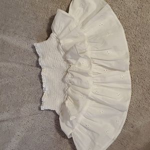 Miou Muse Girl Mini Linen Skirt White Medium